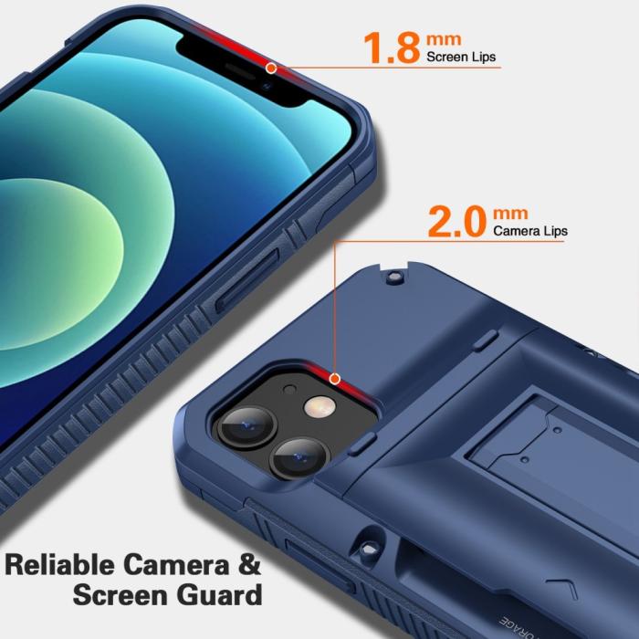 A-One Brand - iPhone 11 Skal Korthållare Built-in Kickstand - Svart