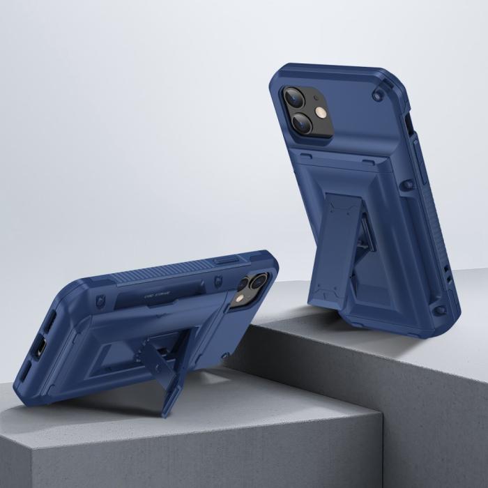 A-One Brand - iPhone 11 Skal Korthållare Built-in Kickstand - Svart