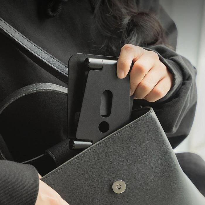 UTGATT5 - Ringke Super Folding Stand Hopfällbar Telefonhållare - Svart
