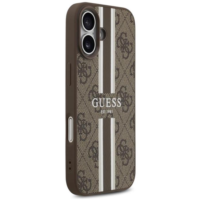 Guess - Guess iPhone 17 Mobilskal MagSafe 4G Printed Stripes - Brun
