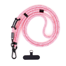 A-One Brand - Crossbody Mobilrem Lanyard Justerbar 7mm - Röd/Vit