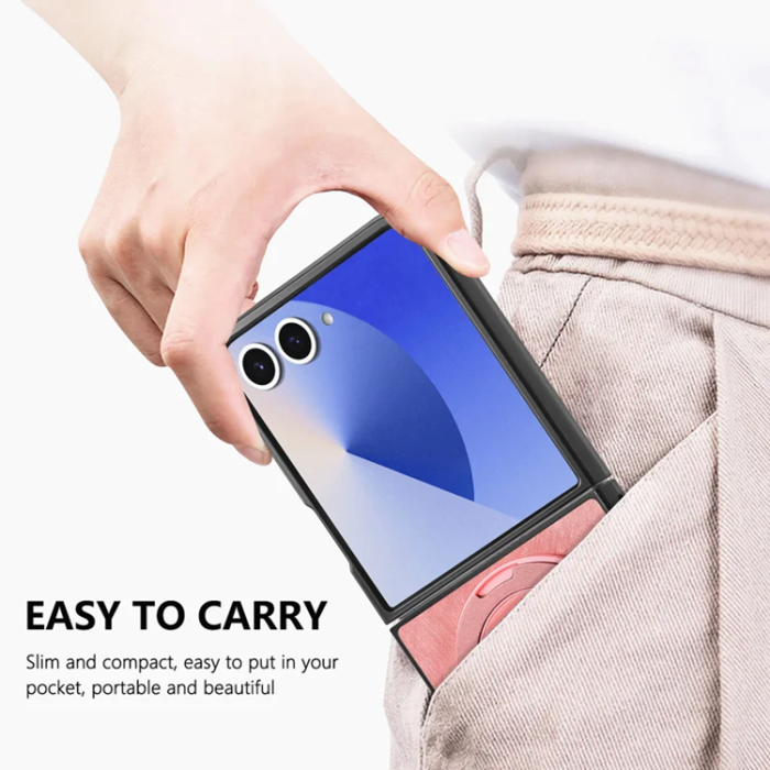 A-One Brand - Galaxy Z Flip 7 Mobilskal Magsafe Roterande Kickstand - Rosa