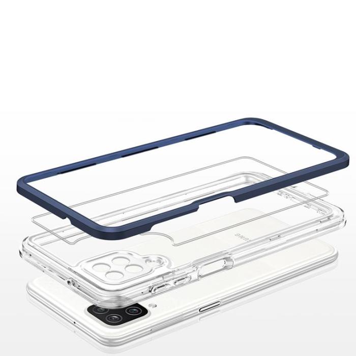 OEM - Galaxy A22 4G Skal Clear 3in1 - Blå