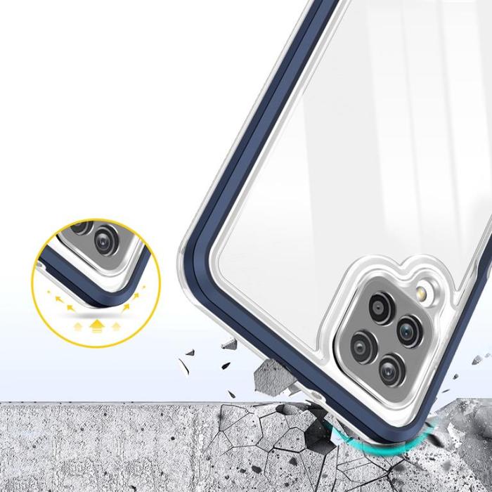 OEM - Galaxy A22 4G Skal Clear 3in1 - Blå