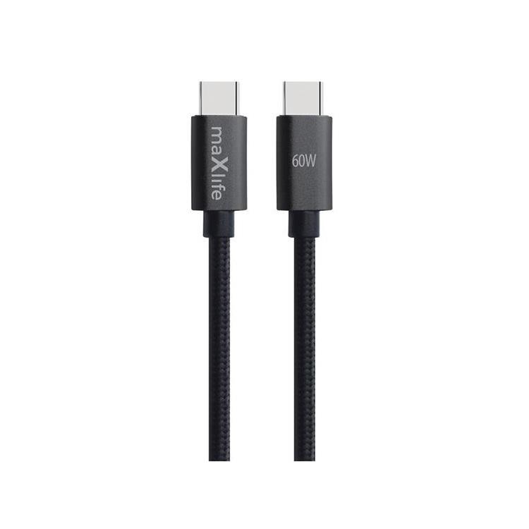 Maxlife USB-C - USB-C Kabel 1 m 60W - Svart | 3541 | AlltMobil