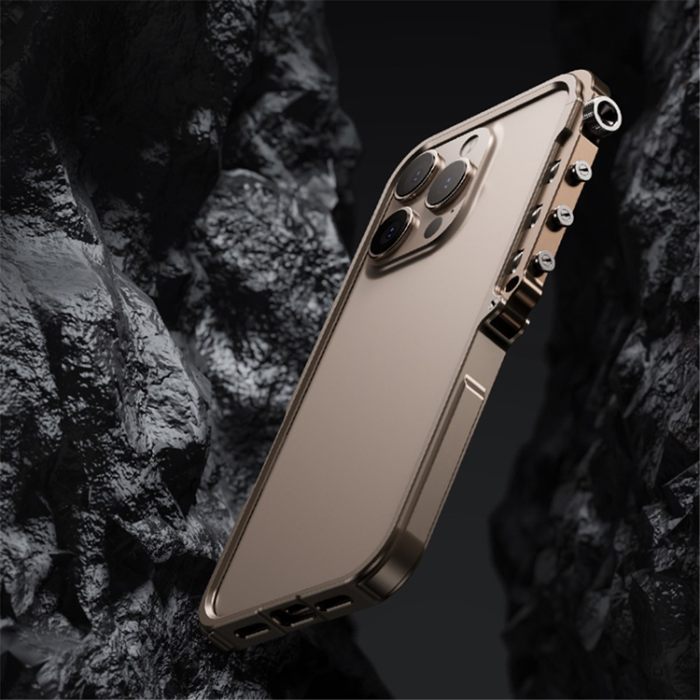 A-One Brand - iPhone 15 Pro Mobilskal Bumper Aluminum Metal Frame - Silver