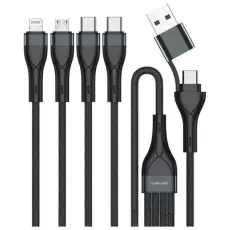 4smarts - 4smarts 4in1 USB-C Till USB-C/Lightning/Micro-USB Kabel 1.2m - Svart