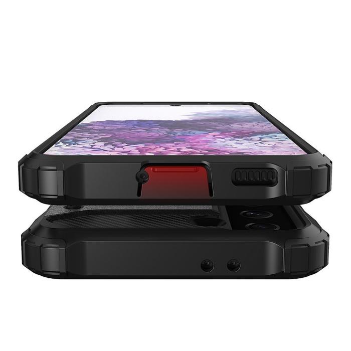 Ruhtel - Hybrid Armor Skal Galaxy S22 Ultra - Svart