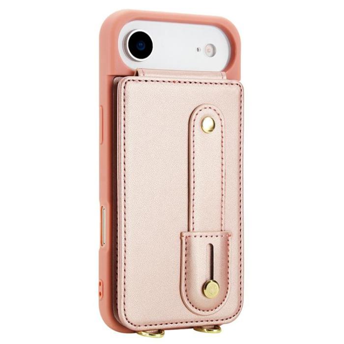A-One Brand - iPhone 17 Air Mobilskal korthållare Med Axelrem - Roséguld
