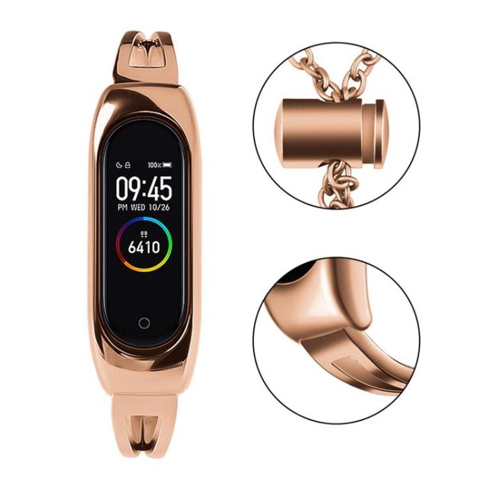 OEM - Metall Ersättningsarmband till Xiaomi Mi Band 6/5/4/3 - Rose Guld