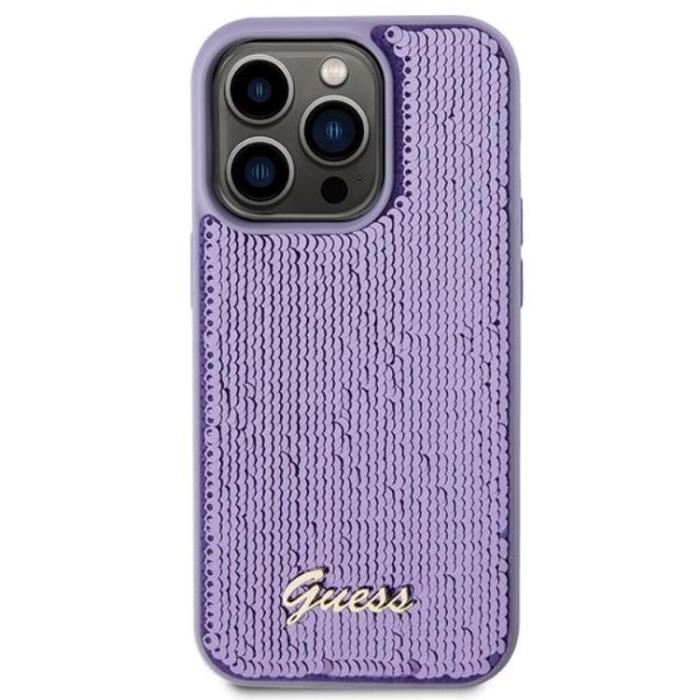 Guess - Guess iPhone 15 Pro Max Mobilskal Sequin Script Metal - Lila