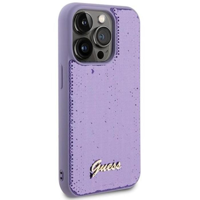 Guess - Guess iPhone 15 Pro Max Mobilskal Sequin Script Metal - Lila