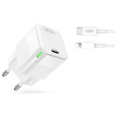 XO - XO Snabbladdare 30W USB-C med Lightning Kabel CE06 PD - Vit