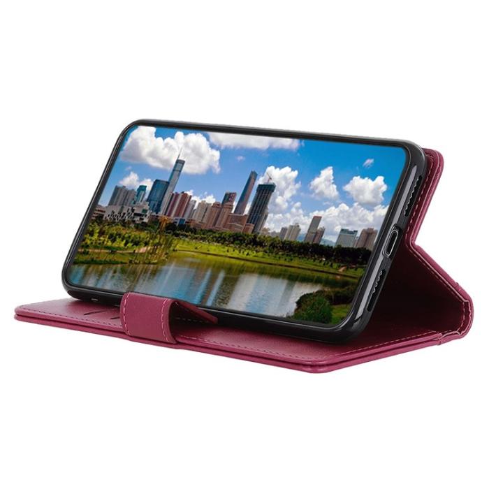 KHAZNEH - KHAZNEH Galaxy S23 Plus Plånboksfodral Stand Flip PU Läder - Röd