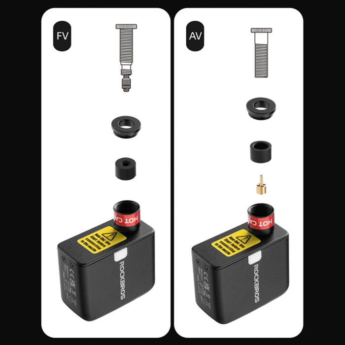 UTAGATT - Rockbros Mini Cykelpump Schrader/Presta Valves 100PSI - Svart