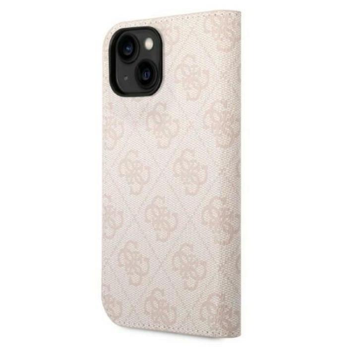 Guess - GUESS iPhone 14 Plus Plånboksfodral Vintage Gold Logo - Rosa