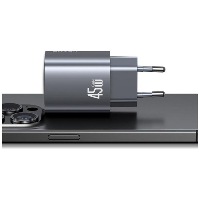 USAMS - USAMS Snabbladdare 45W 2xUSB-C GaN - Tarnish