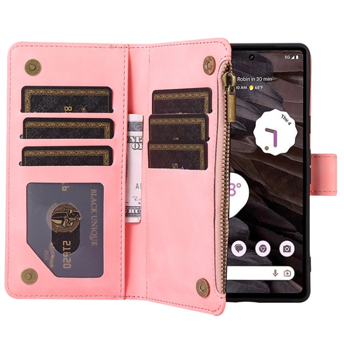 A-One Brand - Google Pixel 7A Plånboksfodral Rhombus Imprint - Rosa