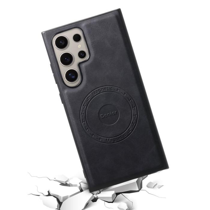 DENIOR - DENIOR D14 Samsung Galaxy S23 Ultra Magnetiskt Fodral PU+PC Svart