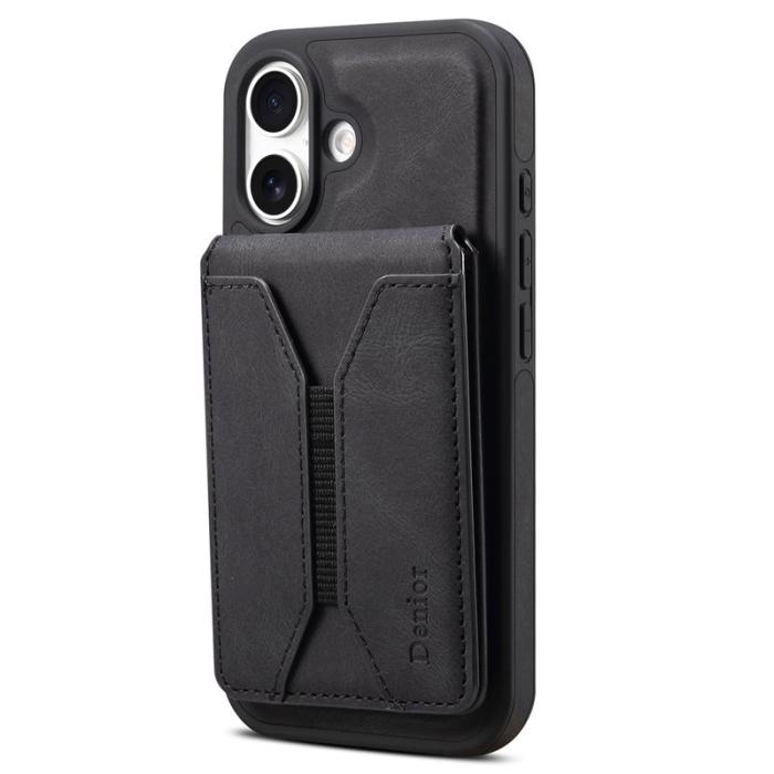 DENIOR - DENIOR D17 iPhone 16 Fodral KonstLäder - Svart