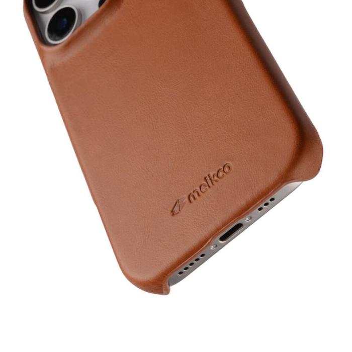 Melkco - MELKCO Mobilskal till iPhone 16 Pro Max i äkta läder och PC - Brun