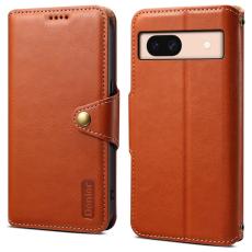 DENIOR - DENIOR Google Pixel 8a Pl&aring;nboksfodral Konstl&auml;der Brun