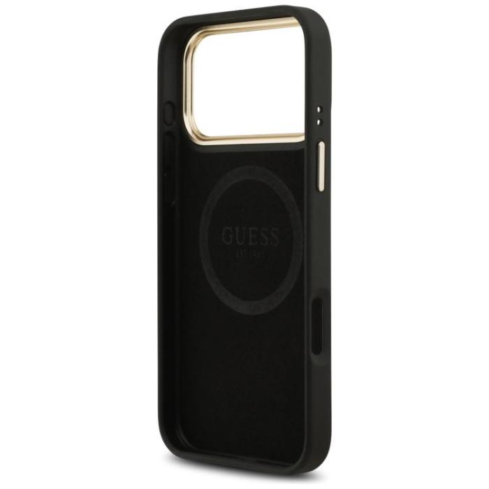 Guess - Guess iPhone 17 Pro Max Mobilskal MagSafe 4G Logo Plate - Svart