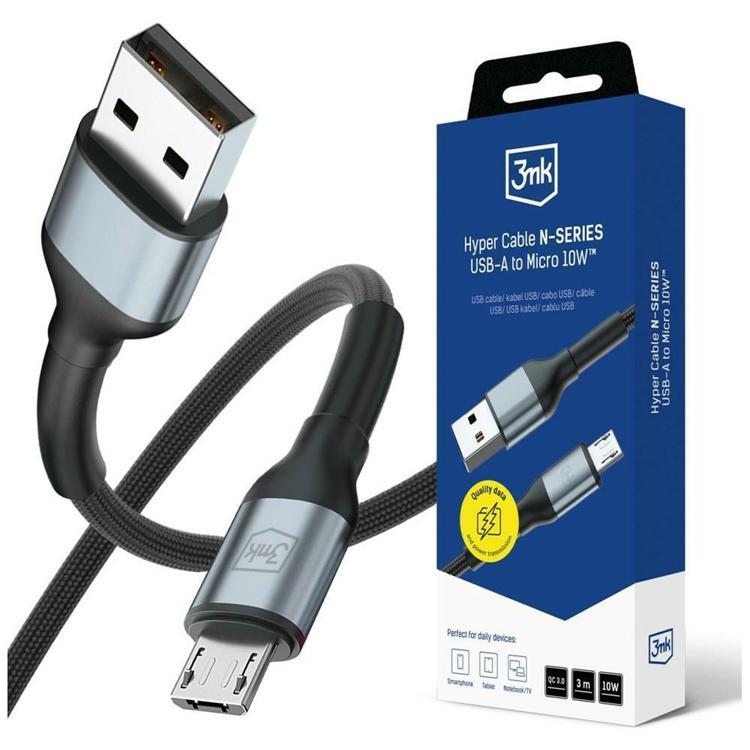3MK USB-A till Micro-USB 10W Kabel 5V/2A 3m N-SERIES Hyper - Svart | 3541 | AlltMobil