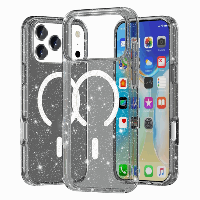 AMORUS - AMORUS iPhone 17 Pro Mobilskal Magsafe Glitter Powder PC + TPU