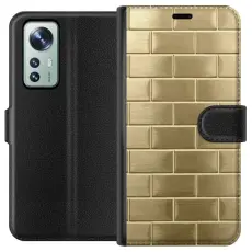 Gustaf - Pl&aring;nboksfodral till Xiaomi 12 med Gyllene Murstenar