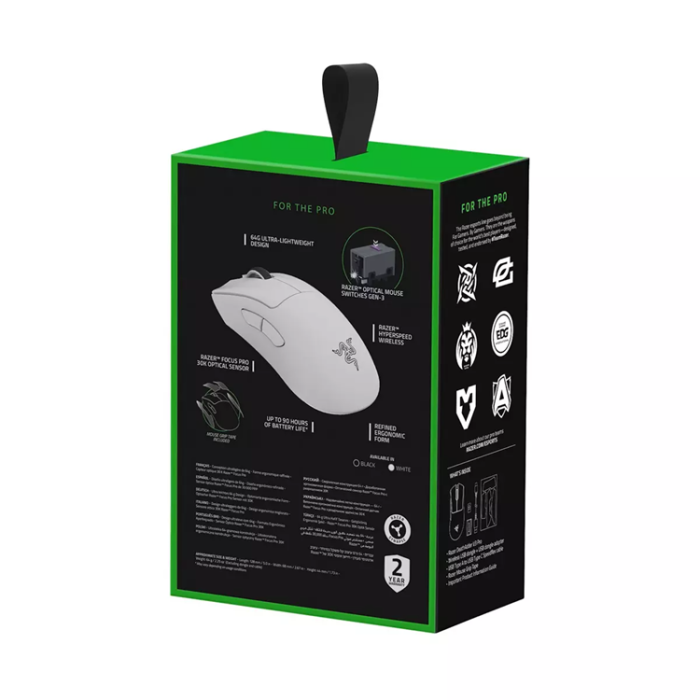 Razer - Razer DeathAdder V3 Pro Gaming Mus - Vit