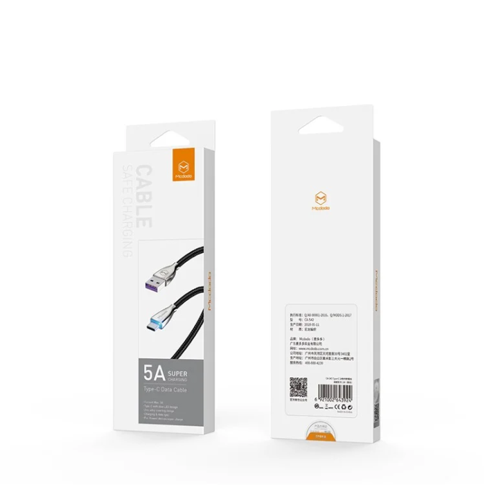MCDODO - MCDODO USB-A - USB-C 5A Kabel 1m CA-542 - Svart