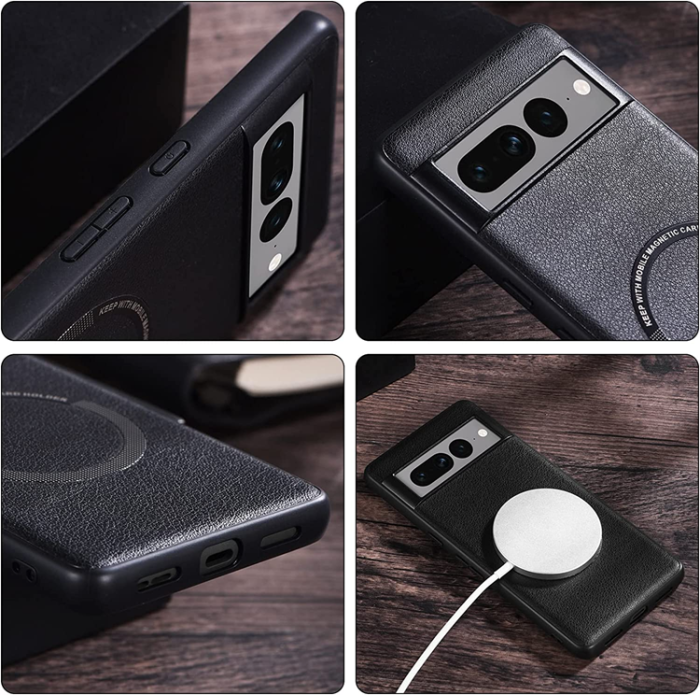 OEM - Google Pixel 7 Skal Magsafe Magnetic PU-Läder - Röd