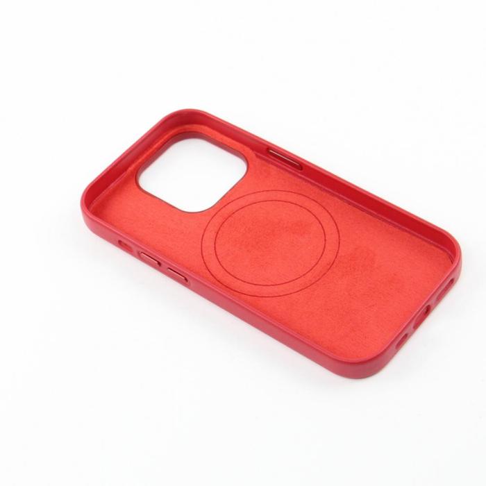 OEM - Läderfodral Magsafe iPhone 12/12 Pro Rött Skyddande Skal