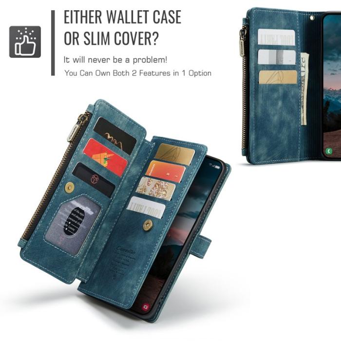 Caseme - CaseMe Mobilfodral för Samsung Galaxy S26 Plus Flera kortfack Konstläder - Blå