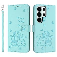 OEM - Pl&aring;nboksfodral f&ouml;r Samsung Galaxy S26 Ultra Konstl&auml;der med rem - Gr&ouml;n
