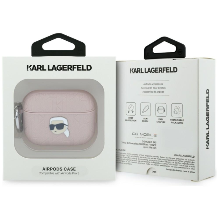 KARL LAGERFELD - Karl Lagerfeld AirPods Pro 3 Skal Monogram Karl Head