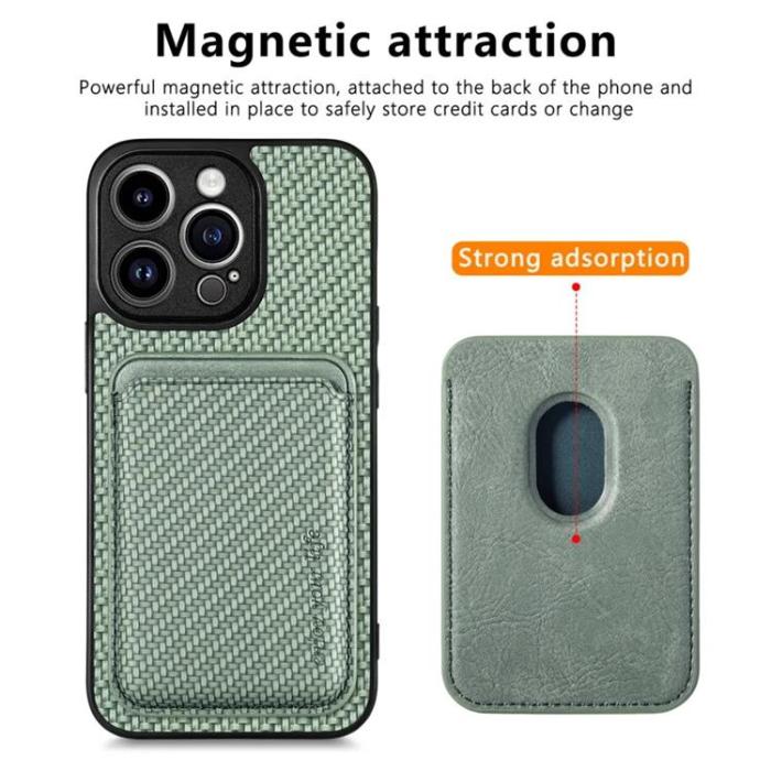 Taltech - iPhone 15 Pro Max Mobilskal Korthållare Detachable - Grön