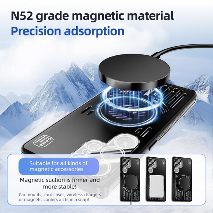 ABEEL - ABEEL Magnetic Skal för Samsung Galaxy S25+ Aluminium Titangrå