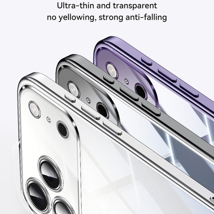 SULADA - SULADA iPhone 17 Pro Mobilskal Ultra Clear Electroplating - Silver