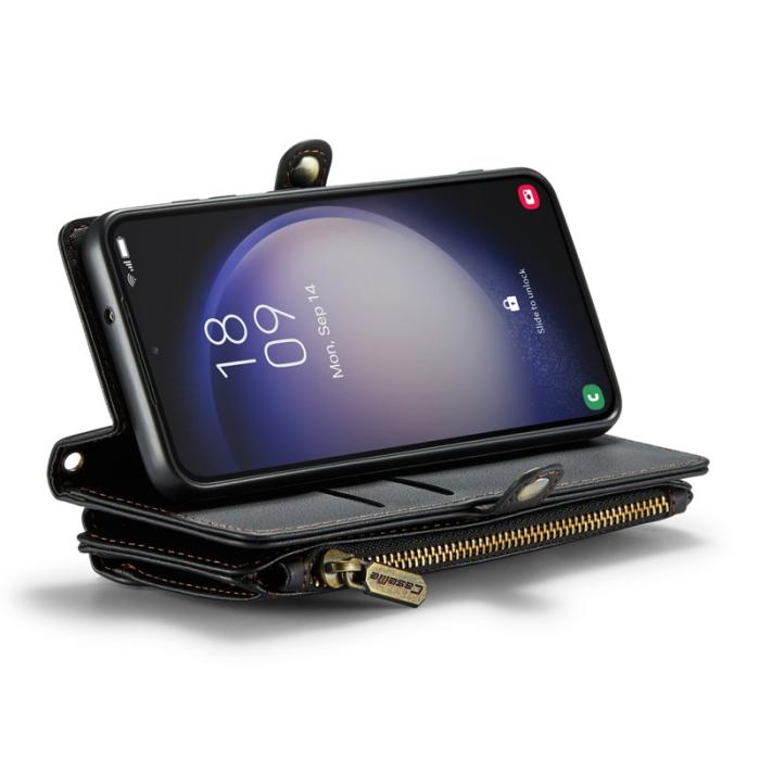 Caseme - CASEME Plånboksfodral Konstläder för Samsung Galaxy S23 - Svart