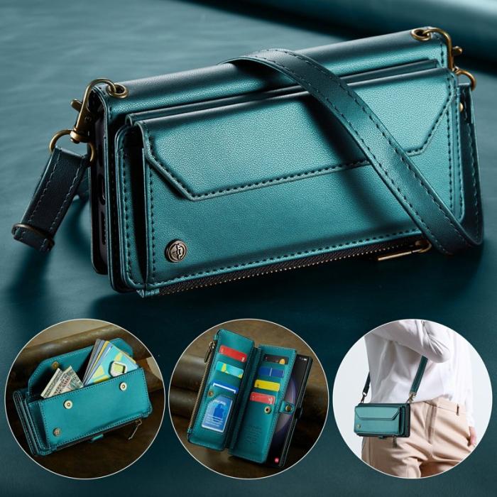 Caseme - CASEME Plånboksfodral Konstläder för Samsung Galaxy S23 Ultra - Grön
