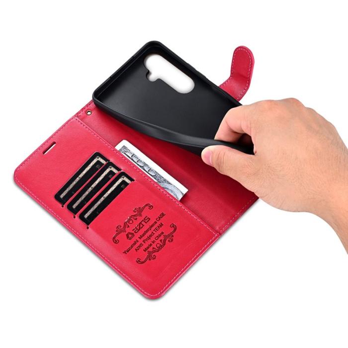 AZNS - AZNS Samsung Galaxy A35 5G Plånboksfodral Anti-Scratch Konstläder - Röd