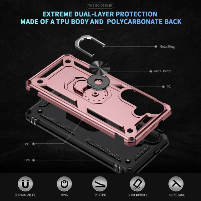 OEM - Mobilskal till Samsung Galaxy S26 Plast med Ställ - Roséguld