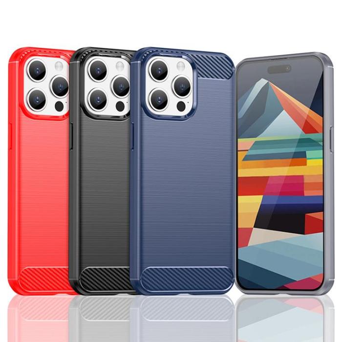 OEM - iPhone 15 Pro Mobilskal Carbon Flexible - Svart