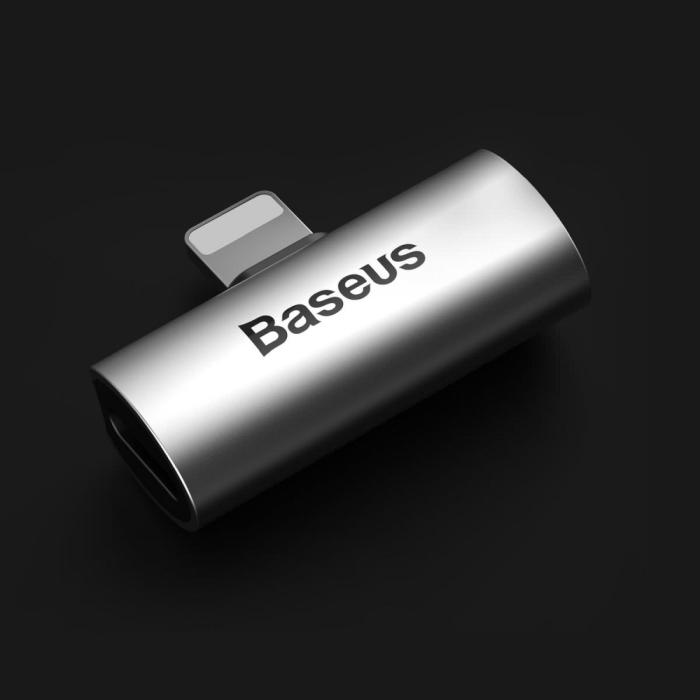 BASEUS - BASEUS Adapter HF Lightning 8-pin to 2x Lighning - Silver/Svart