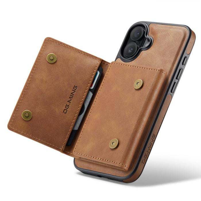 DG.MING - DG.MING M5 Series Mobilskal till iPhone 16 Plus Magnetiskt Konstläder Brun