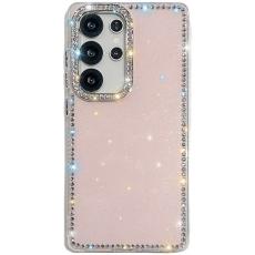 OEM - Mobilskal till Samsung Galaxy S26 Ultra Rhinestone Kantskydd TPU + PC - Ljusrosa