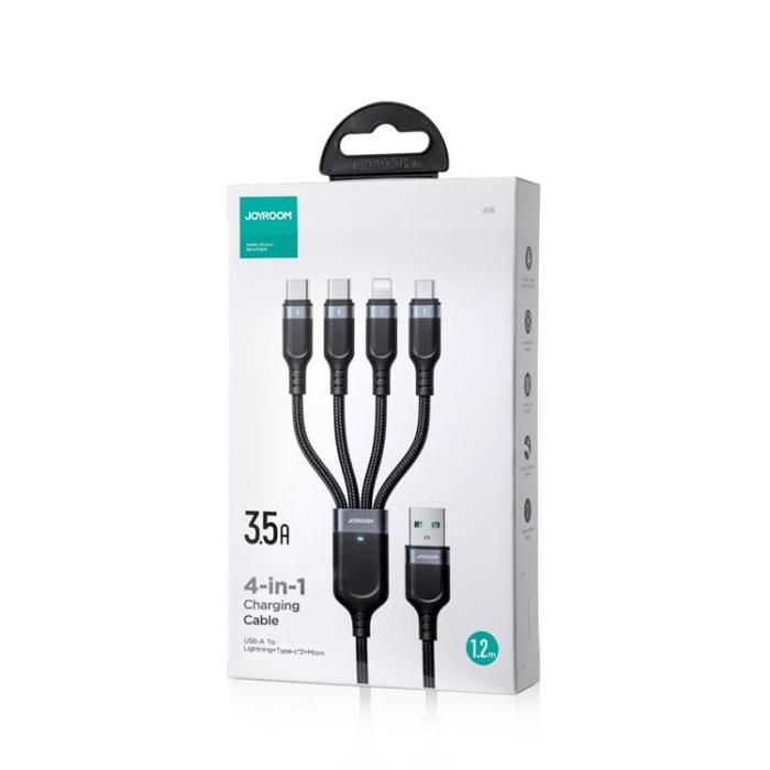 Joyroom - Joyroom 4in1 USB-A till USB-C, Lightning, microUSB kabel 1.2m