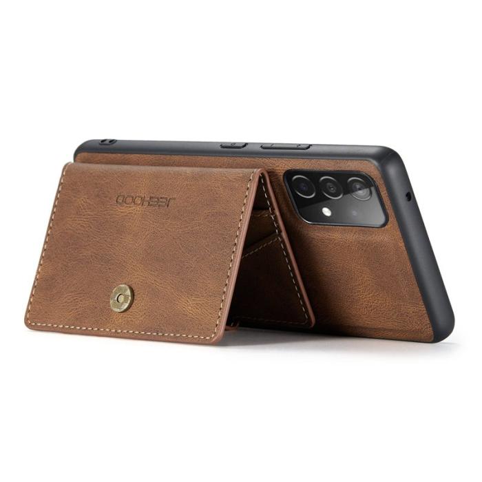 JEEHOOD - JEEHOOD Samsung Galaxy A32 5G/M32 5G Konstläder Plånboksfodral Magnetisk Brun